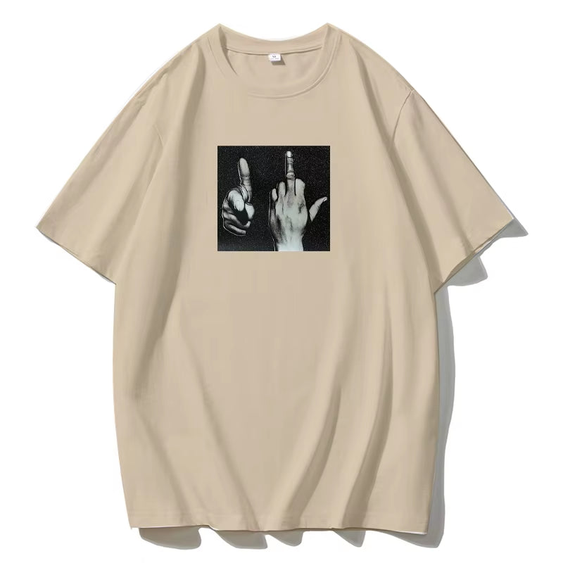 Blessyuki Casual Gothic 100% Cotton Printed Women T Shirts 2024 Summer New Streetwear Plus-Size Female Loose Tees Oversized Tops