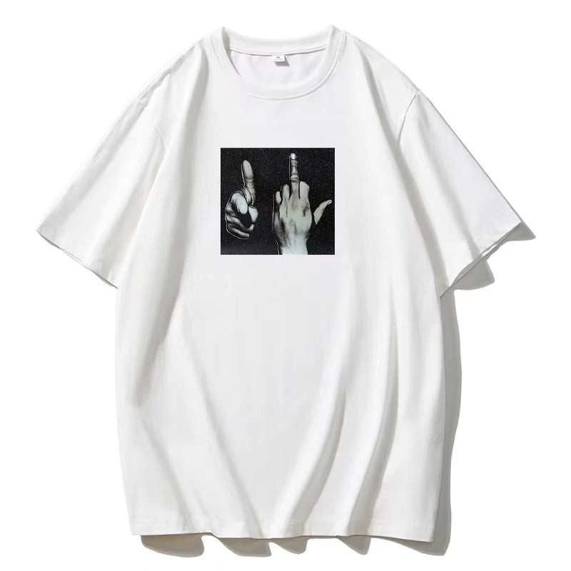 Blessyuki Casual Gothic 100% Cotton Printed Women T Shirts 2024 Summer New Streetwear Plus-Size Female Loose Tees Oversized Tops