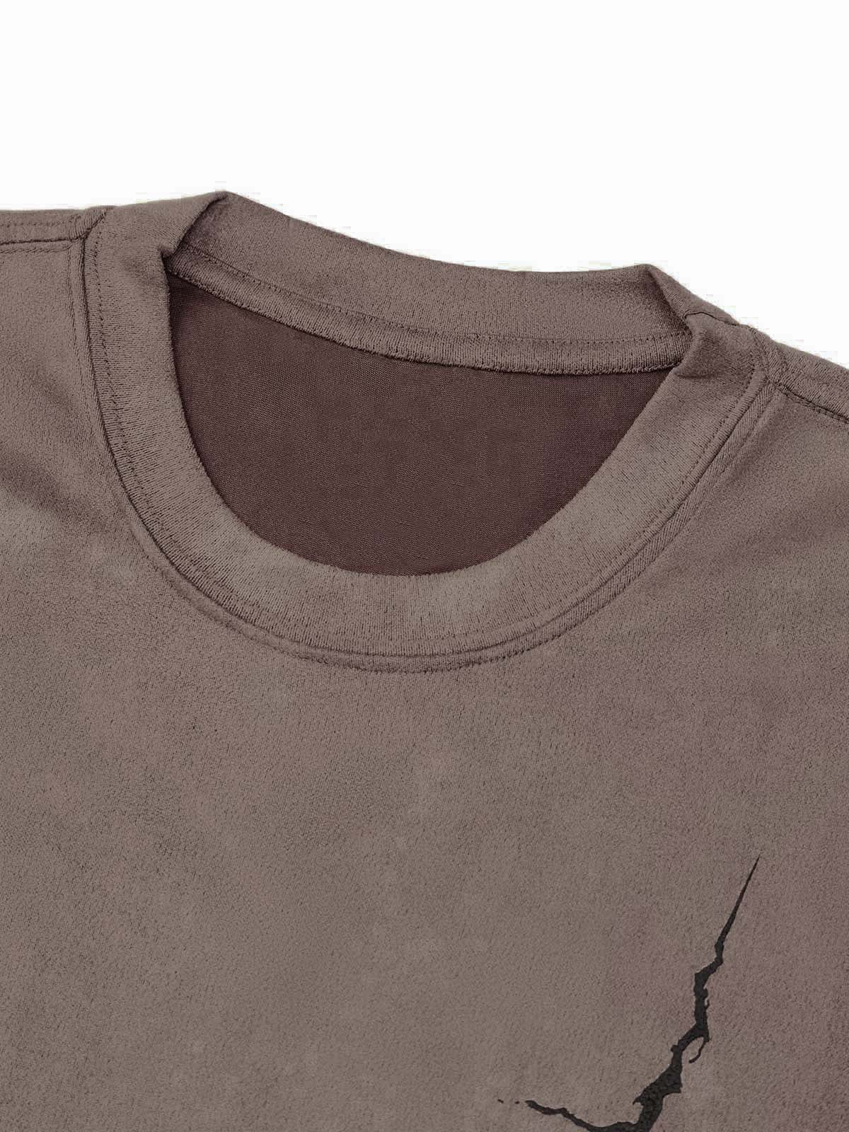 Thesupermade Suede Gothic Font Street Rap T-Shirt
