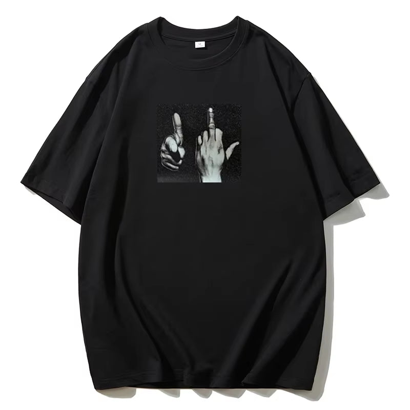 Blessyuki Casual Gothic 100% Cotton Printed Women T Shirts 2024 Summer New Streetwear Plus-Size Female Loose Tees Oversized Tops