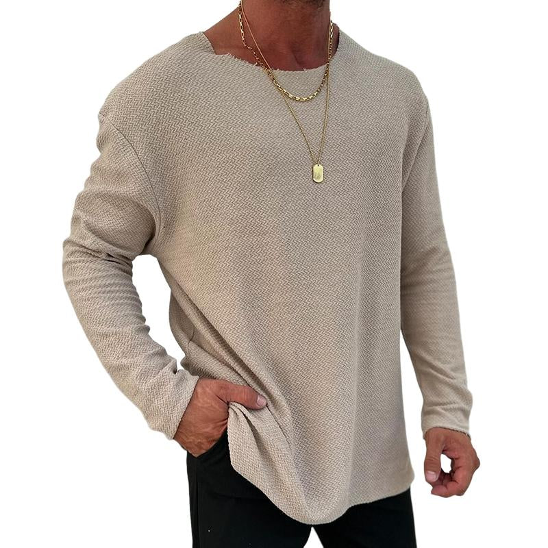【24-Hour Shipping】Men'S Retro Casual Printed round Neck Long Sleeve T-Shirt 84995635TO