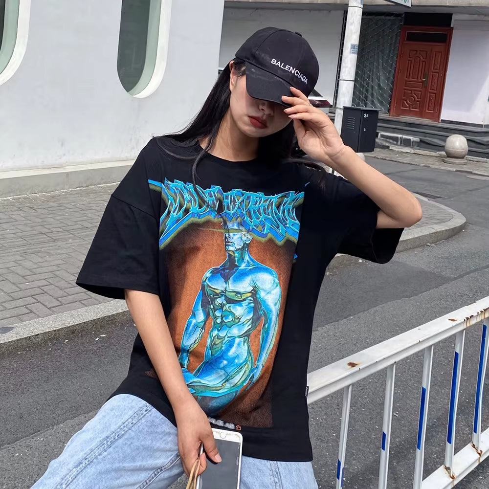 Strong Muscle Graphic Men Tshirt Hip Hop Streetwear Summer Graphic Tees Tops Punk T Shirt for Women Man Desginer Trending