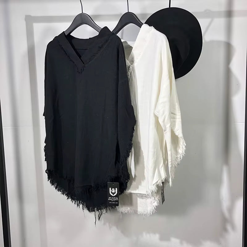 Men T Shirt Men'S Clothing Hip Hop Tops Tees High Street Summer Male Solid Oversized Street Wear Black White T Shirt