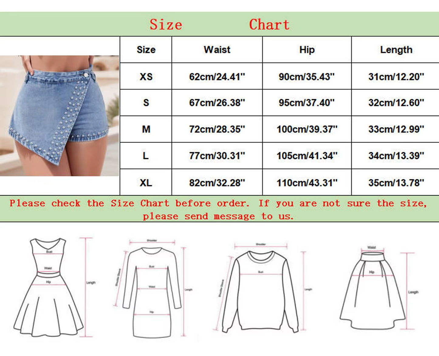 Summer Women'S Fashion Short Denim Skirt Pants Nailing Beads Skinny Cargo Jeans Shorts for Women Beach Outfits 2023 Trousers