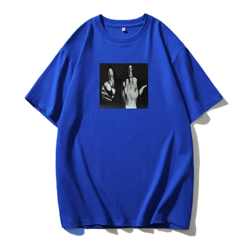 Blessyuki Casual Gothic 100% Cotton Printed Women T Shirts 2024 Summer New Streetwear Plus-Size Female Loose Tees Oversized Tops