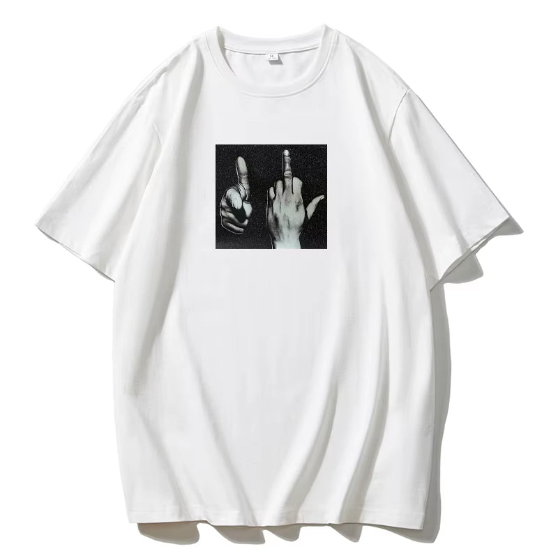 Blessyuki Casual Gothic 100% Cotton Printed Women T Shirts 2024 Summer New Streetwear Plus-Size Female Loose Tees Oversized Tops