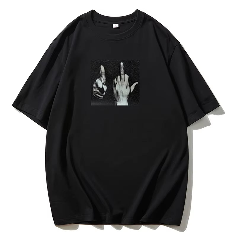 Blessyuki Casual Gothic 100% Cotton Printed Women T Shirts 2024 Summer New Streetwear Plus-Size Female Loose Tees Oversized Tops
