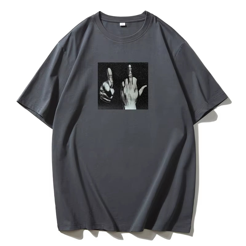 Blessyuki Casual Gothic 100% Cotton Printed Women T Shirts 2024 Summer New Streetwear Plus-Size Female Loose Tees Oversized Tops